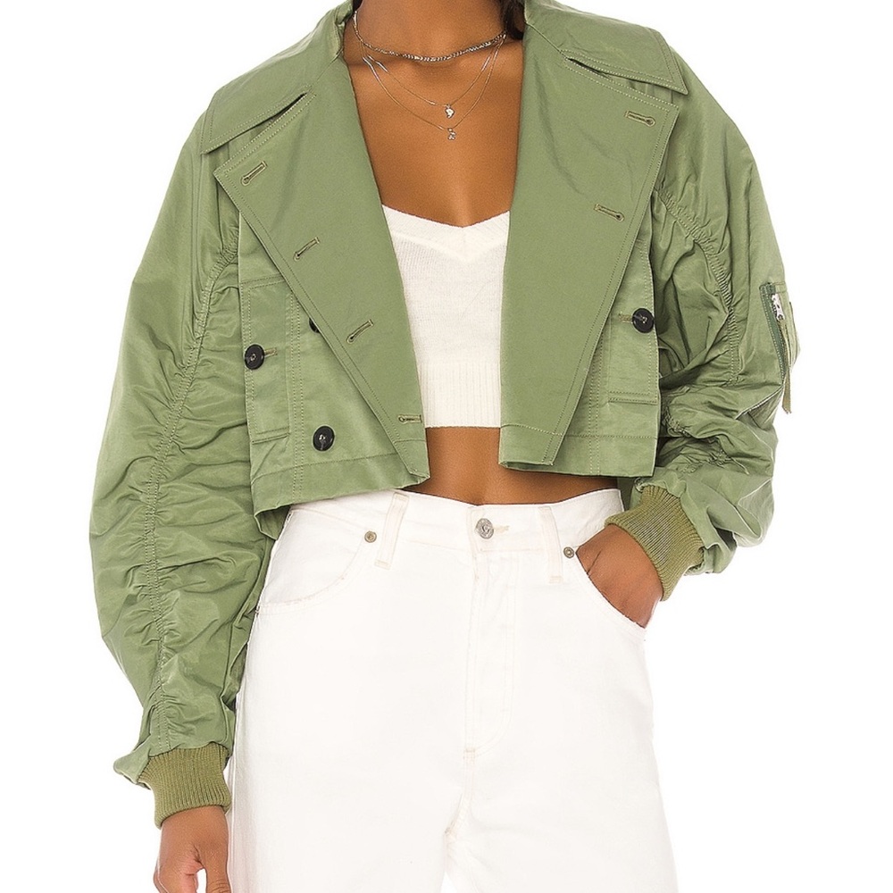 Green cropped jacket
